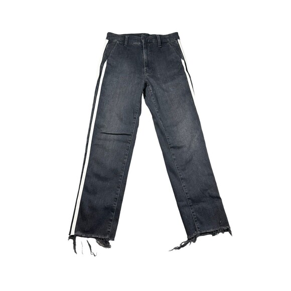 READ- MOTHER The Shaker Prep Fray Cropped Womens Jeans‎ Dear Mr Black Racer 23 - Picture 1 of 6